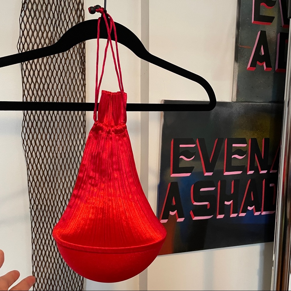 Issey Miyake Pleats Please Red Hemisphere Pouch Great Condition $100
